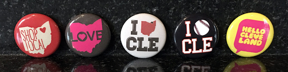 CLE Clothing Company Custom Buttons, Fridge Magnets and Vinyl Stickers