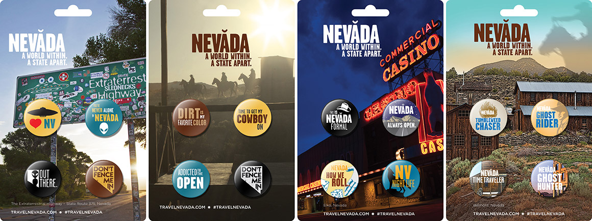 Travel Nevada Custom Button Packs