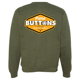 Classic Badge Crewneck Sweatshirt (Army Heather) - Back