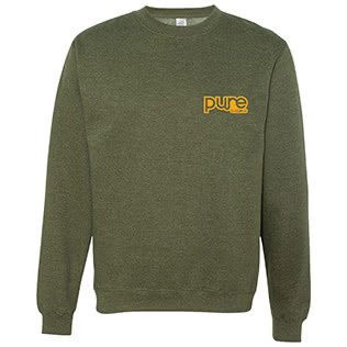 Classic Badge Crewneck Sweatshirt (Army Heather) - Front