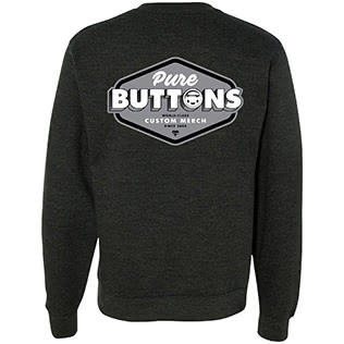 Classic Badge Crewneck Sweatshirt (Heather Charcoal) - Back