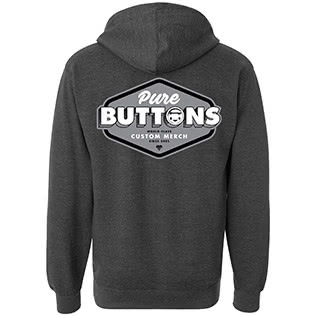 Classic Badge Hoodie (Heather Charcoal) - Back