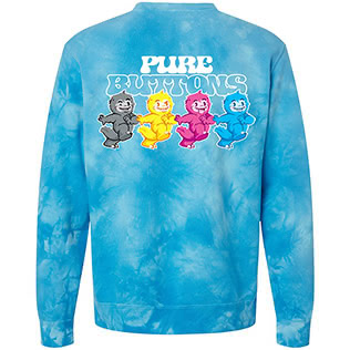 CMYK Beasties Crewneck Sweatshirt (Tie Dye Aqua Blue) - Back