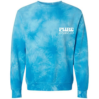 CMYK Beasties Crewneck Sweatshirt (Tie Dye Aqua Blue) - Front