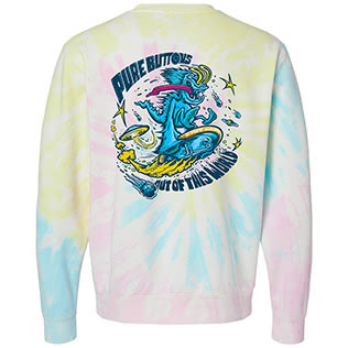 Out of this World Beastie Crewneck Sweatshirt (Tie Dye Sunset Swirl) - Back