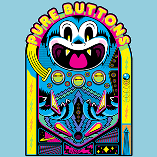 Pinball Beastie Hooded Sweatshirt Back (Blue Aqua)