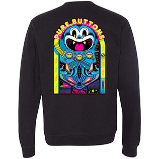 Pinball Beastie Crewneck Sweatshirt (Black) - Back