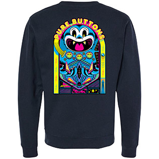 Pinball Beastie Crewneck Sweatshirt (Classic Navy) - Back