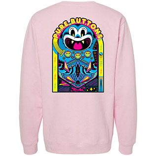 Pinball Beastie Crewneck Sweatshirt (Light Pink) - Back