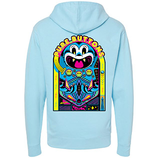 Pinball Beastie Hoodie (Blue Aqua) - Back