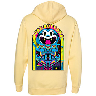 Pinball Beastie Hoodie (Light Yellow) - Back