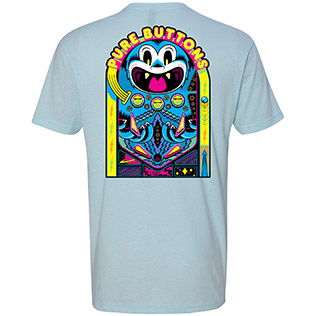 Pinball Beastie T-Shirt (Ice Blue) - Back