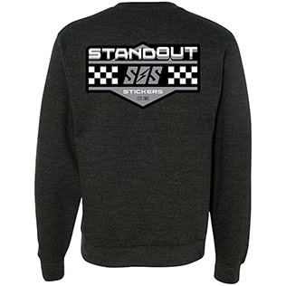 SOS Racing Crewneck Sweatshirt (Charcoal Heather) - Back