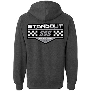 SOS Racing Hoodie (Charcoal Heather) - Back