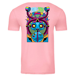 SOS Robot T-Shirt (Heather Light Pink) - Back