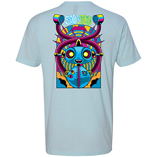 SOS Robot T-Shirt (Ice Blue) - Back