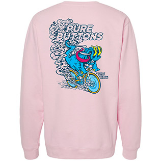 Wheelie Beastie Crewneck Sweatshirt (Light Pink) - Back