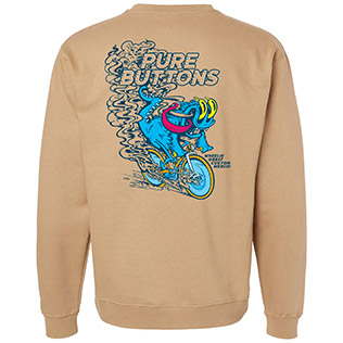 Wheelie Beastie Crewneck Sweatshirt (Sandstone) - Back