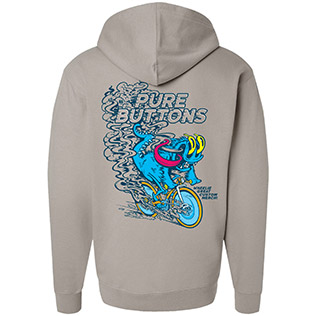 Wheelie Beastie Hooded Sweatshirt Back (Cement)