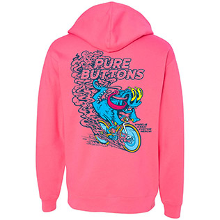 Wheelie Beastie Hoodie (Neon Pink) - Back