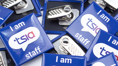 TSIA Staff ID Badges - 1.5" Square Custom Bulldog Clip Buttons