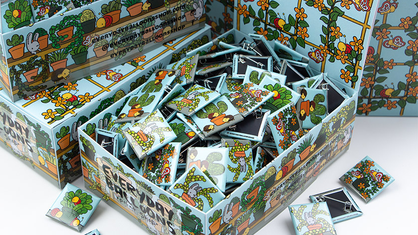 1 Inch Square Button Retail Boxes for Everyday Balloons