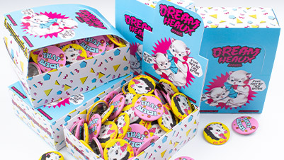 1.5" Custom Button Retail Boxes for Dream Heaux