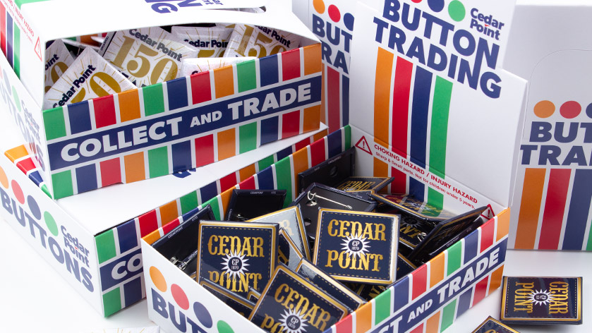 1.5" Square Button Retail Boxes for Cedar Point