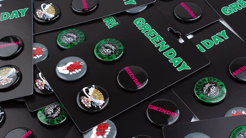 Green Day Button Packs with Four 1.25" Custom Buttons