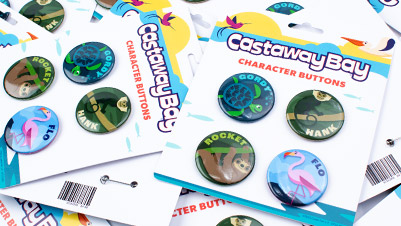 Castaway Bay Button Packs with 4 1.5" Buttons