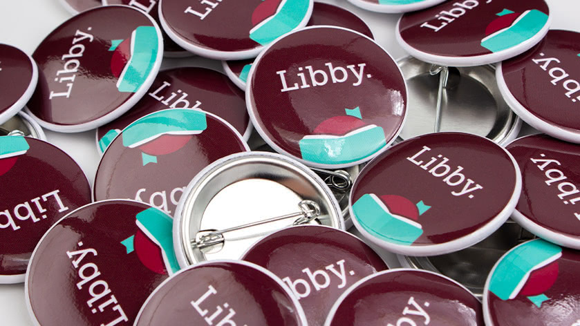 1.5 Inch Round Custom Buttons for the Libby Reading App