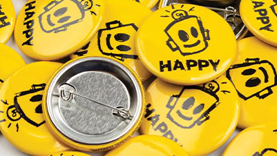 HAPPY Buttons by Leonard Porkchop Zimmerman