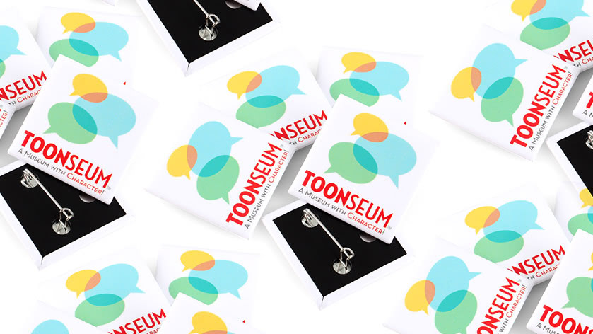 1.5" Inch Square Buttons for Toonseum