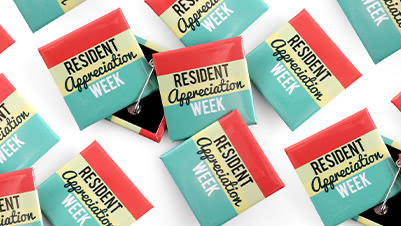 Resident Appreciation Week 1.5" Inch Square Buttons