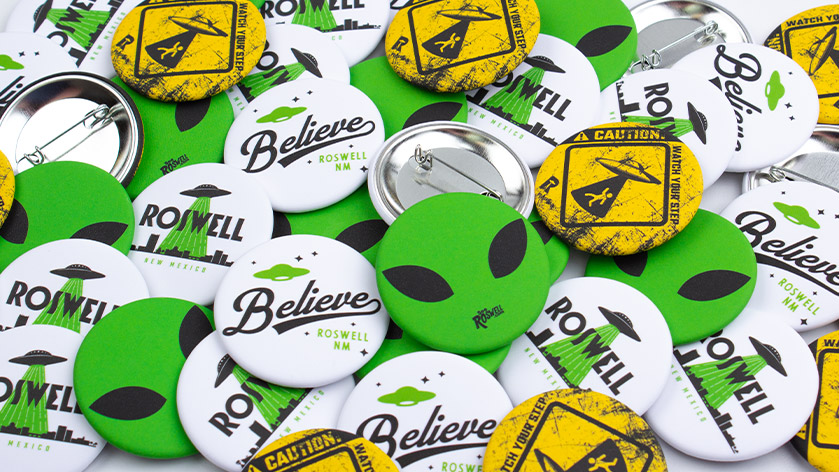 1.75 Inch Round Custom Buttons for Roswell New Mexico