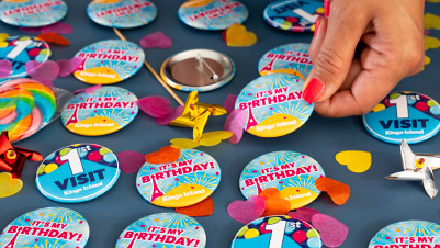 2.25 Inch Button Pins for Kings Island Amusement Park