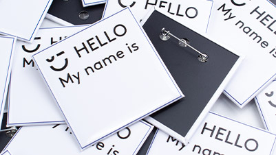 Hello My Name Is 2.5" Square Button Name Tags for Nordstrom