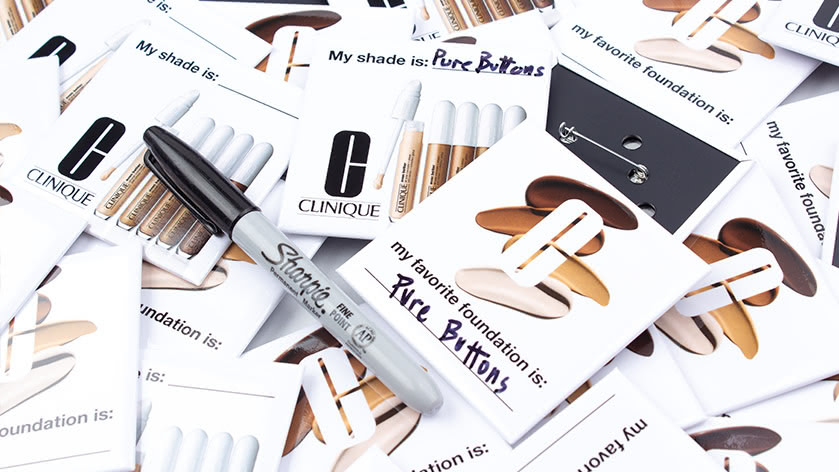 3 Inch Square Buttons with Glossy Finish for Clinique