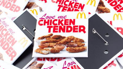 3" Square Promotional Buttons for McDonald's Chicken Tenders