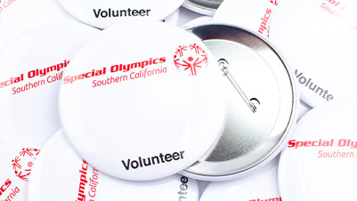 Special Olympics Volunteer 3.5" Round Button Name Tags
