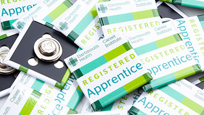 1.5" Square Magnetic Buttons for Dartmouth Health Apprentice ID Badges