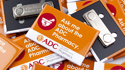 1.75"x2.75" Rectangular Magnetic Badge for Austin Diagnostic Clinic