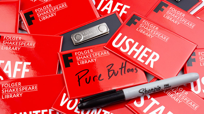 2.5"x3.5" Rectangle Magnetic Name Tags for Folger Shakespeare Library