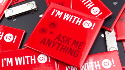 Ask Me Anything Square Magnetic Name Tags