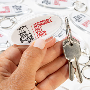 Oval Keychains for for rentals, realtors, sports facilities, memberships, and shared keys.