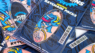 Oval Keychain Packs - Retail Packaging Closeup