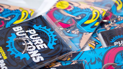 Rectangle Keychain Packs - Retail Packaging Closeup