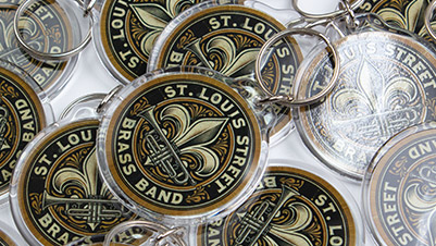 Round Key Chains for St. Louis Street Brass Band