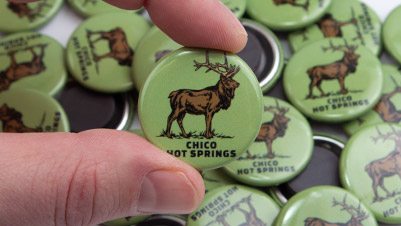 1.25 Inch Fridge Magnets with Glossy Finish Closeup - Chico Hot Springs