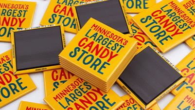 Minnesota's Largest Candy Store 2 Inch Fridge Magnets Printed for Nice Enough